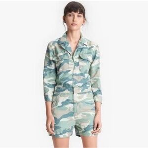 MOTHER The Fixer Camo Romper Camouflage Shorts Jumpsuit small 🐝